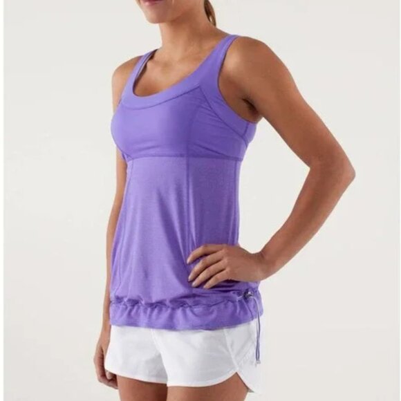 Lululemon Tank Top Small Power Purple Run Ta Ta Topper Adjustable Workout - Picture 1 of 9